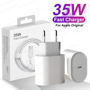 Chargeur rapide d'origine pour Apple, câble de charge rapide PD, accessoires de téléphone, iPhone 11 12 13 14 Pro Max Mini X XS Poly 8 Plus, 35W AI0001