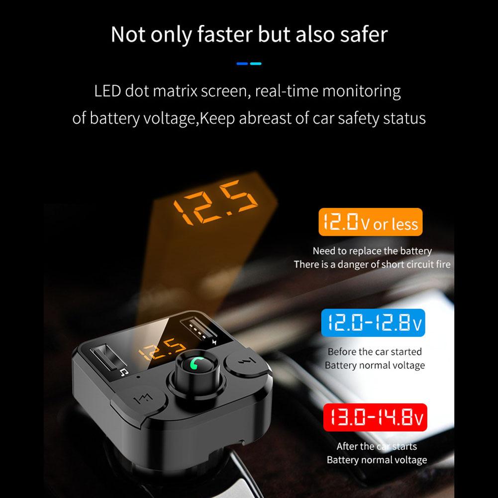Transmetteur FM pour voiture, lecteur de musique MP3, kit de voiture, affichage numérique LED, sans fil, multifonctionnel, adaptateur de charge rapide, BT36B AI0001 – Image 3