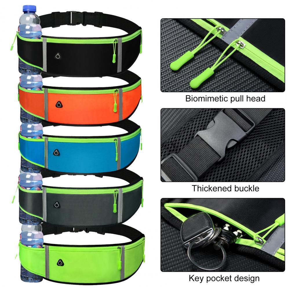 Sac banane de sport étanche avec porte-bouteille d'eau, 3 poches, sangle réglable, ceinture de course, accessoires de sport AI0001 – Image 5