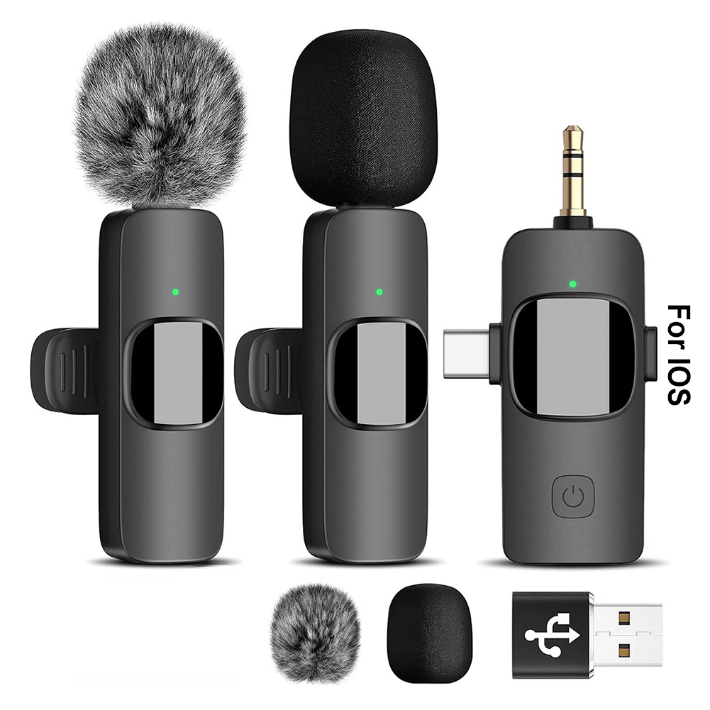 Mini microphone Lavalier sans fil, 2.4G, réduction du bruit, 3 en 1, Plug and Play, iPhone Huawei Xiaomi Samsung AI0001 – Image 6