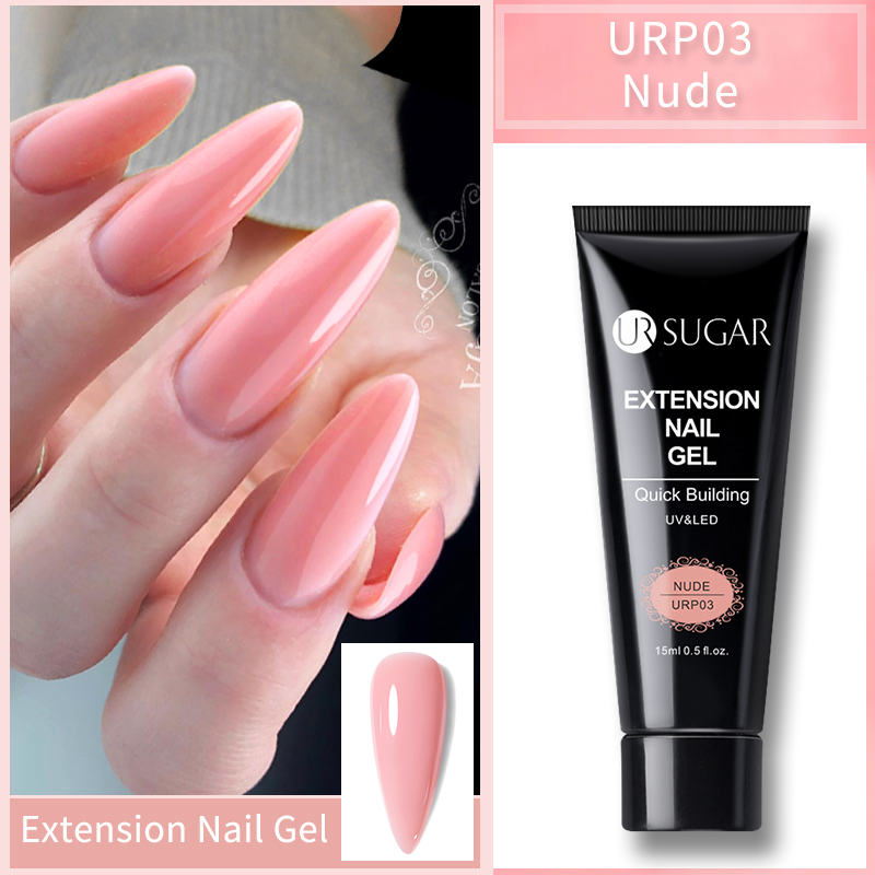 UR SUGAR-Kit de manucure complet pour extension d'ongles, ensemble de gel pour extension des doigts, kit d'outils d'extension rapide, lampe LED 6W, 15ml AI0001 – Image 3