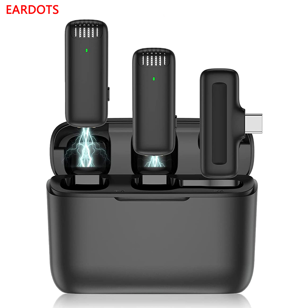 Microphone Lavalier sans fil avec étui de chargement, micro portable, audio, vidéo, statique, iPhone, appareil photo Android, ordinateur portable, micro de jeu en direct AI0001 – Image 7