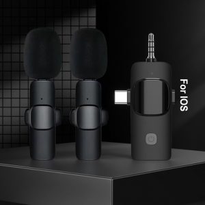 Microphone Lavalier sans fil avec réduction du bruit, micro-revers statique, micro Plug and Play, clip 3 en 1, audio et vidéo, 2.4G AI0001
