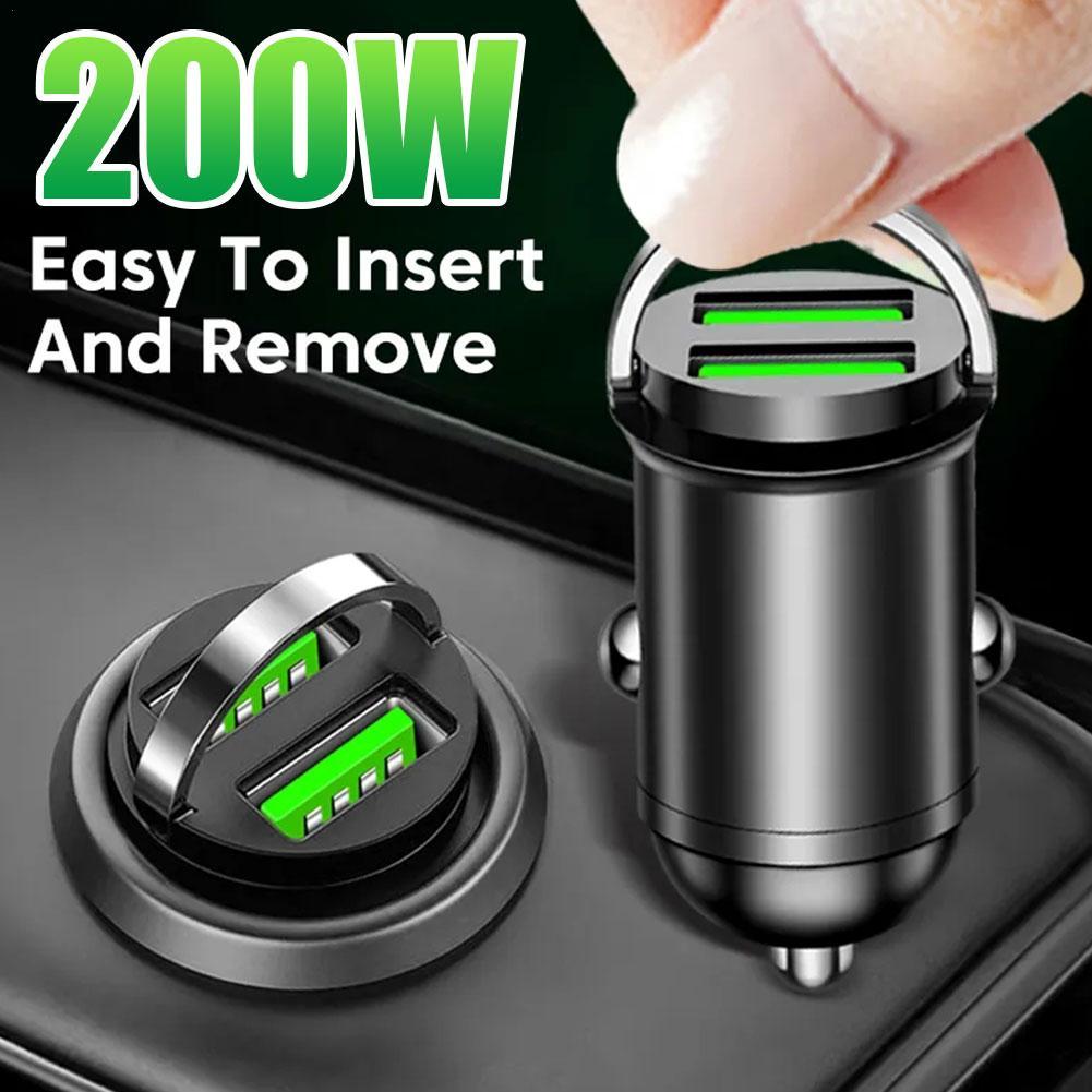 Chargeur de voiture USB 200W QC 3.0, adaptateur de charge rapide pour téléphone iPhone Samsung AI0001 – Image 7