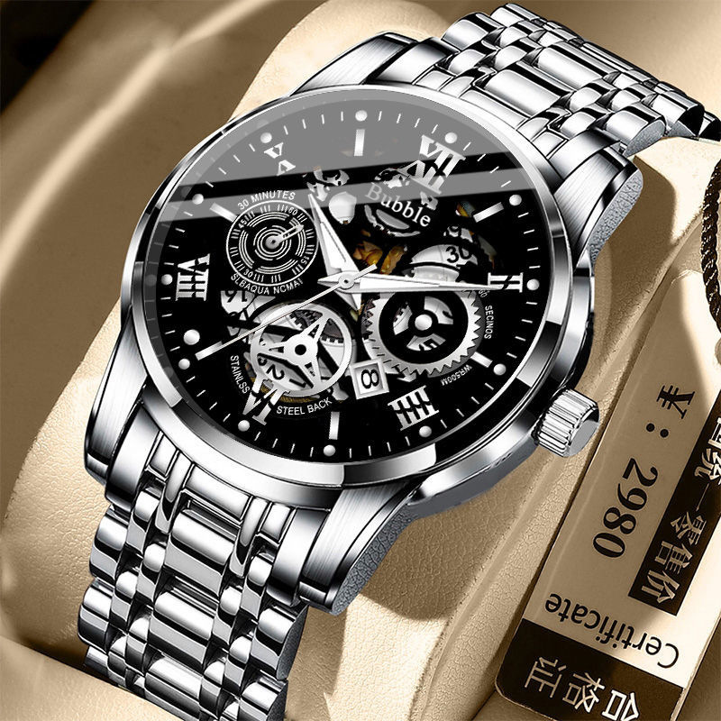 UTHAI-Montre-bracelet à quartz pour homme, léger, haut de gamme, luxe, polyvalent, étanche, creux romain, horloge masculine AI0001 – Image 5