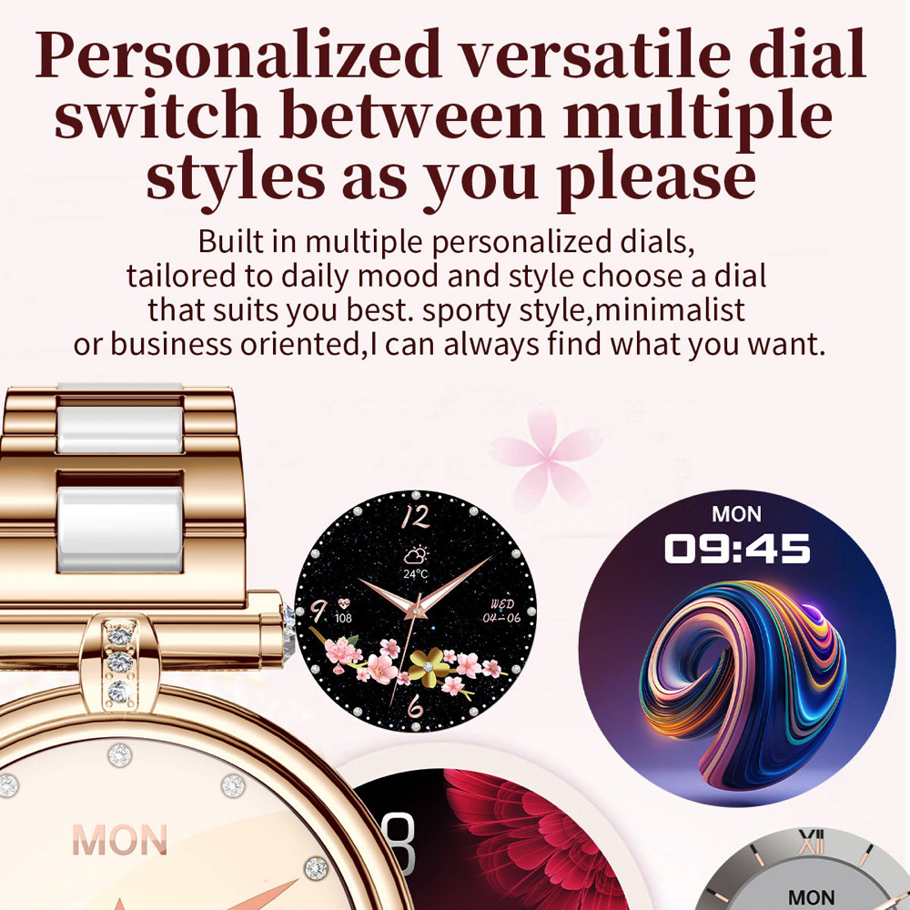 Montre intelligente d'appel Bluetooth pour femme, 8763MooE, montre intelligente à la mode, cadran bricolage, sport, fitness, fréquence cardiaque, bracelet étanche, cadeau, 1.09 AI0001 – Image 3
