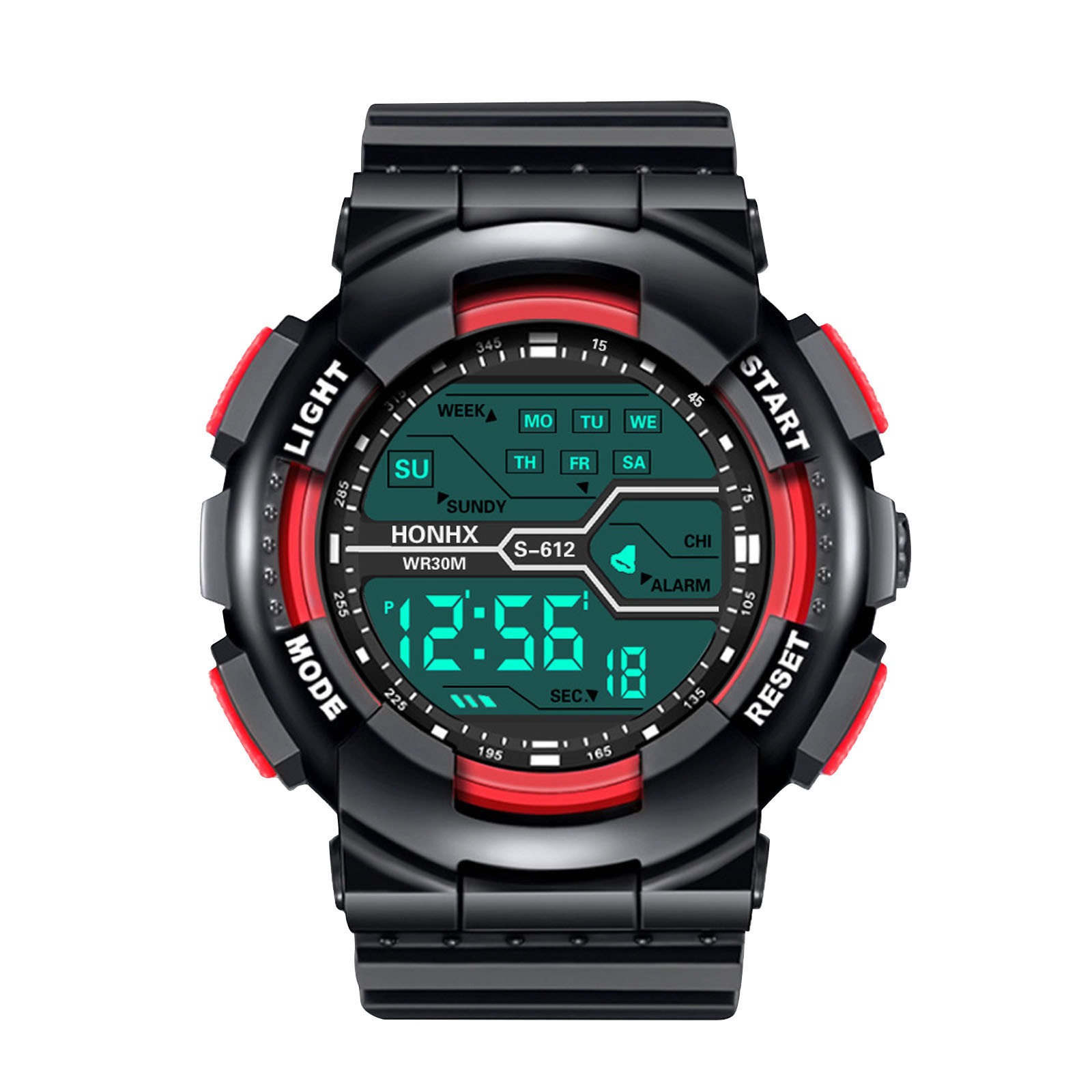 Montres-bracelets numériques pour hommes, une variété de styles de montres électroniques cool avec quatre boutons, montre d'extérieur multifonctionnelle AI0001 – Image 3