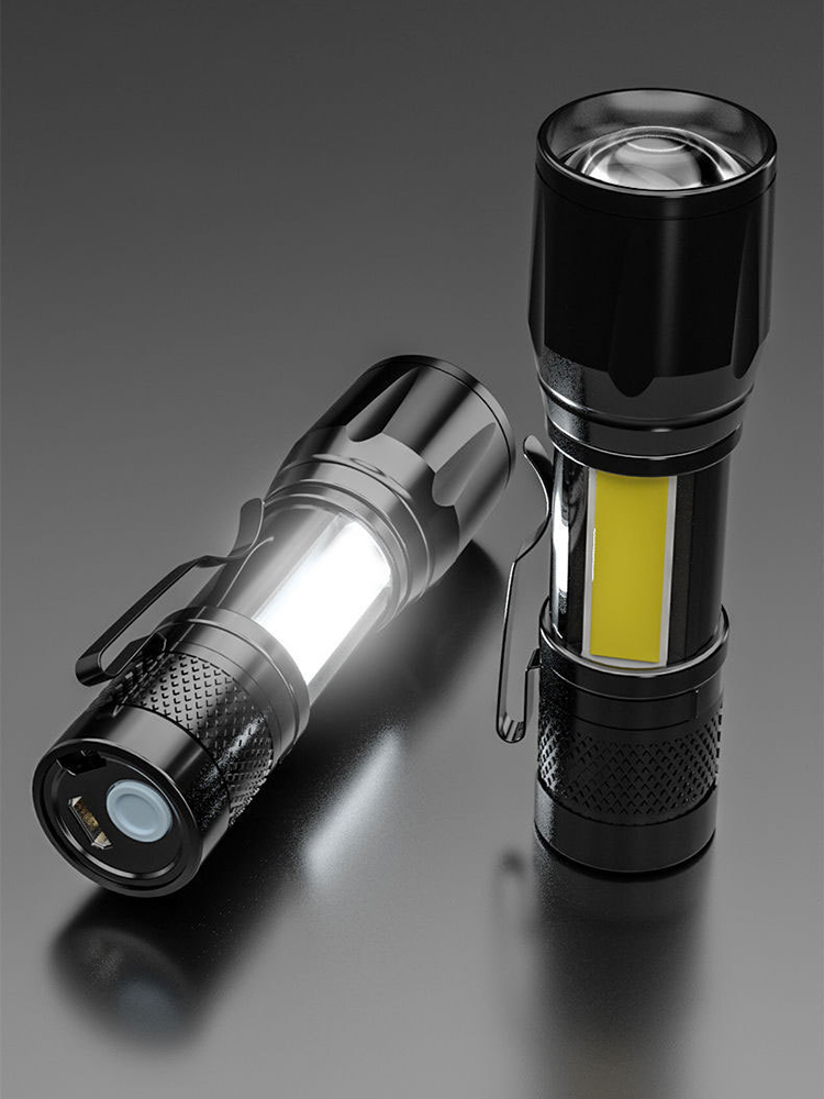 1/2/4 pièces Mini Portable Q5 lampe de poche LED intégré batterie Zoom torche COB lampe USB charge réglable Penlight lanterne extérieure AI0001 – Image 6