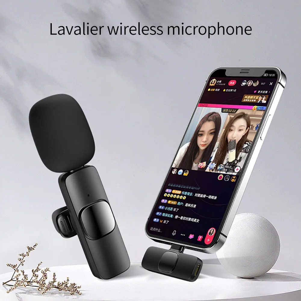 Microphone Lavalier sans fil portable, audio, vidéo, statique, mini micro pour iPhone, Android, diffusion en direct, jeu, téléphone AI0001 – Image 6
