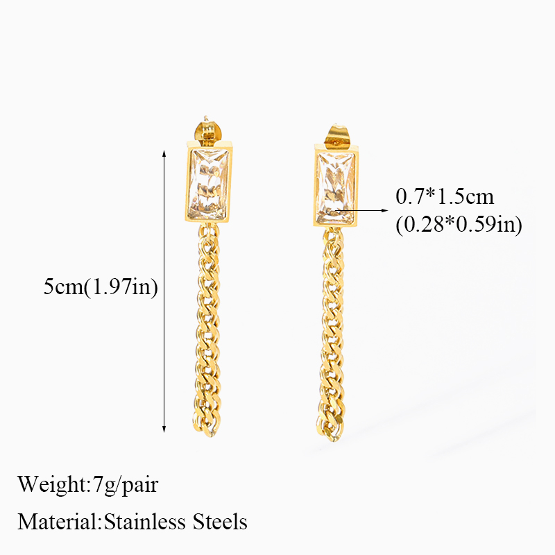 BCEFACL SION L-Ensembles de bijoux imperméables en acier inoxydable pour femmes, collier en cristal transparent, bracelets, boucles d'oreilles, cadeau de mode AI0001 – Image 2