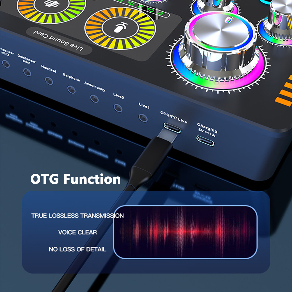 Carte son pour enregistrement en Studio, Bluetooth, Microphone, changeur de voix, diffusion en direct, karaoké, maison AI0001 – Image 2