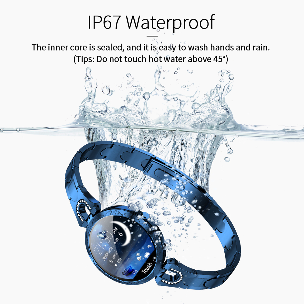 Montre connectée avec podomètre pour femme, bracelet connecté, avec suivi de la fréquence cardiaque/tension artérielle/sommeil, étanche IP67, à la mode AI0001 – Image 2