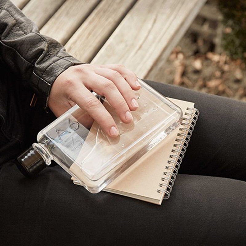 Bouteille d'eau en plastique transparente, gobelet en papier portable, respectueux de l'environnement, gourde de sport externe, bouilloire plate AI0001 – Image 4