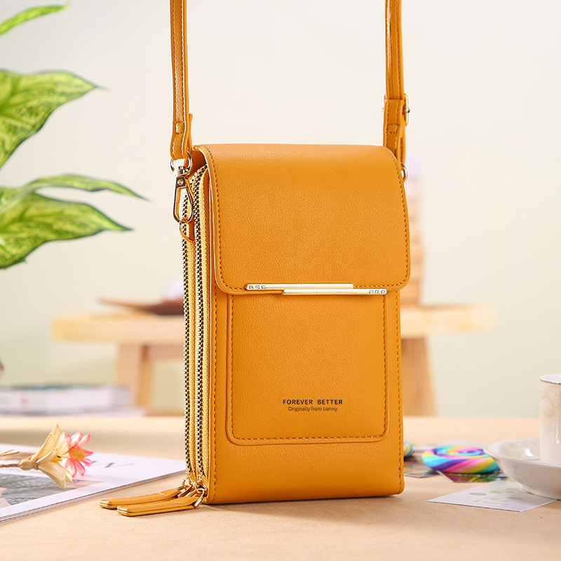 Sac à main en cuir souple pour femme, sac à main à écran tactile, sac à main pour téléphone portable, sac à bandoulière initié, petits portefeuilles, mode AI0001 – Image 2