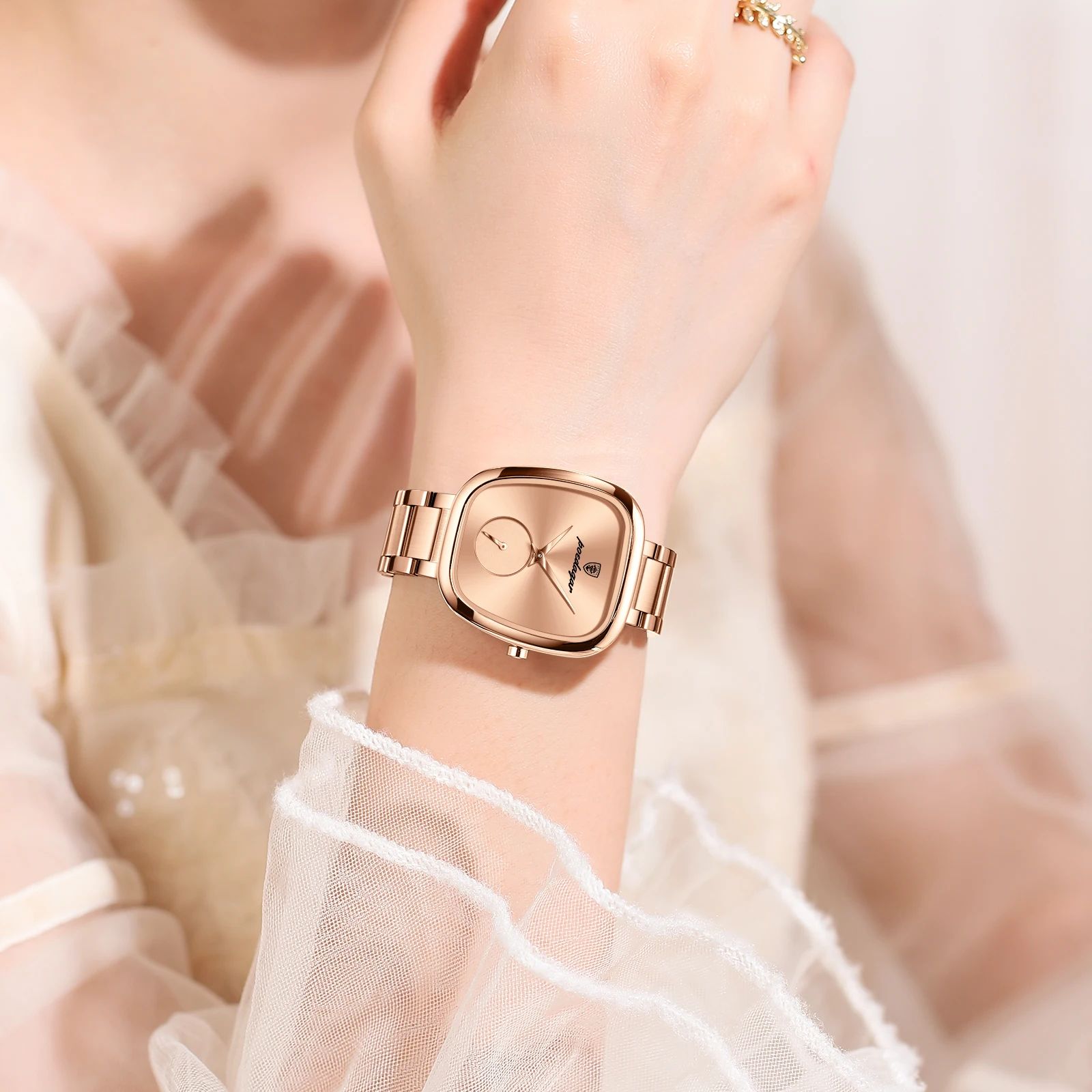 POEDAGAR-Montre à quartz étanche en acier inoxydable pour femme, montres de luxe pour femme, horloge élégante pour femme, haute qualité AI0001 – Image 2