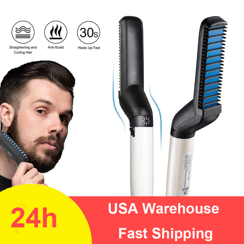 Lisseur de barbe électrique pour hommes, peigne chauffant, rapide, brosse de coiffage AI0001 – Image 7