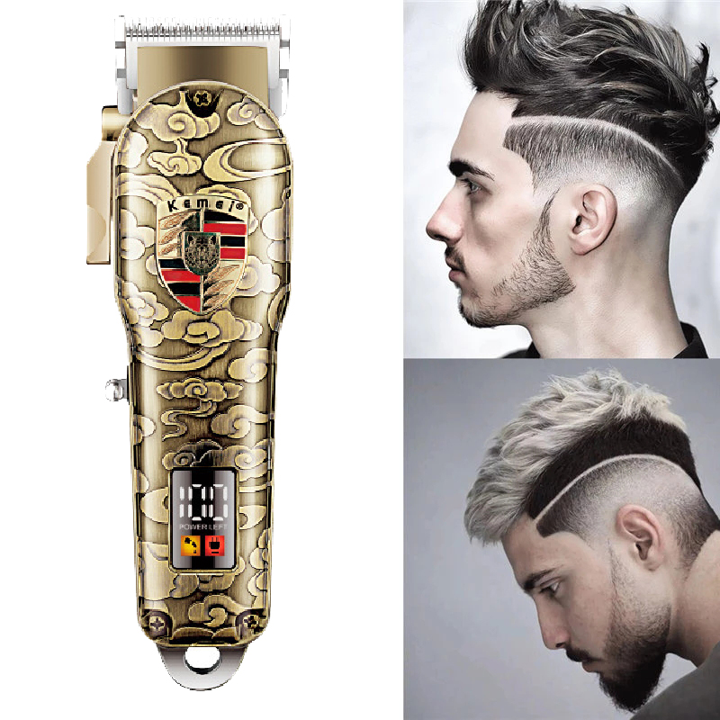 Kemei-Tondeuse à cheveux professionnelle en métal pour hommes, tondeuse à cheveux électrique sans fil réglable, machine de découpe de cheveux aste, barbier AI0001 – Image 2