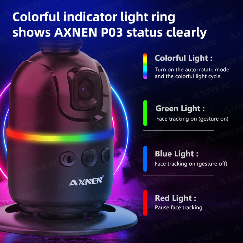 Gimbal de Bureau à Suivi Automatique du Visage pour Smartphone - Support Rotatif avec Télécommande Sans Fil et Trépied en Option AI0001 – Image 4