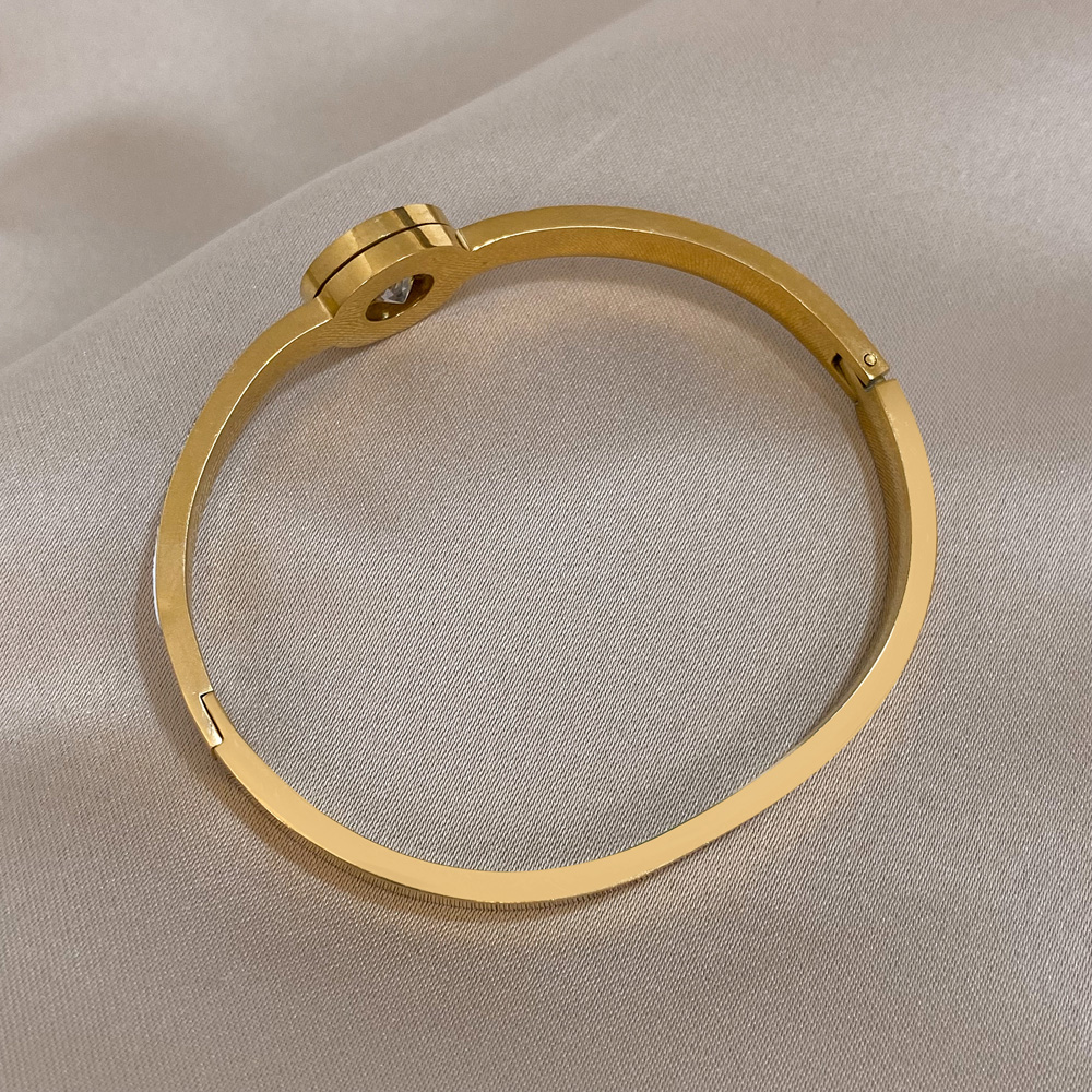 Bracelet de Luxe en Acier Inoxydable pour Femme, Bijou Brcorporelle, Plaqué Or, Géométrique, Breloque AI0001 – Image 2