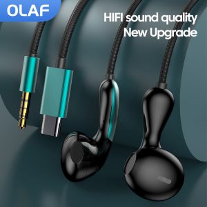 Écouteurs filaires de type C, écouteurs intra-auriculaires, écouteurs mains libres HiFi, casque à réduction de bruit avec micro, Samsung, Xiaomi, Huawei, 3.5mm AI0001