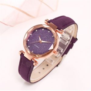 Montre à Quartz Romantique avec Strass pour Femme, Bracelet en Cuir, Cadran Simple, Montre-Bracelet Rétro, Luxe, Mode Femme AI0001