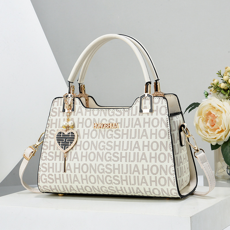 Sac à bandoulière en cuir imprimé lettre classique pour femme, sac à main fourre-tout pour femme, grande capacité, initié au voyage AI0001 – Image 5