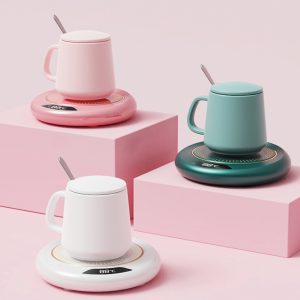 Chauffe-tasse électrique portable avec prise USB, 3 réglages de température, chauffe-tasse pour réchauffer le café, les boissons, le lait et le thé AI0001