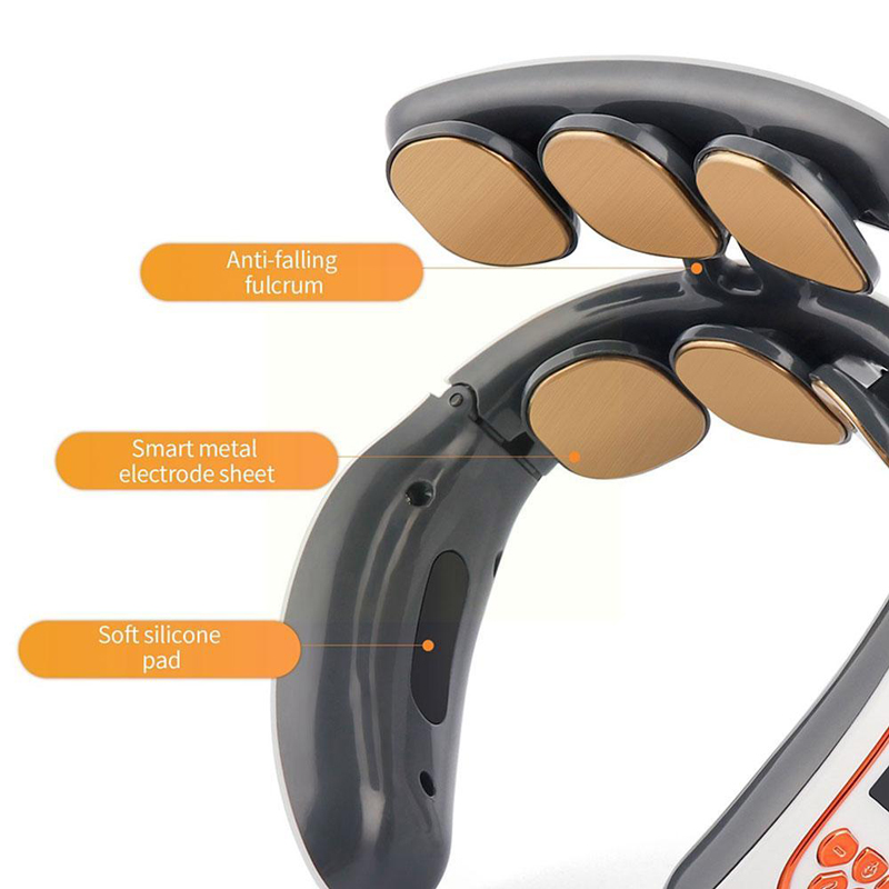 TENS-Ohio eur électrique intelligent à impulsions pour le cou et le dos, sans fil, chaleur, vertèbre cervicale, relaxation, pétrissage, machine de massage, 6 têtes AI0001 – Image 4