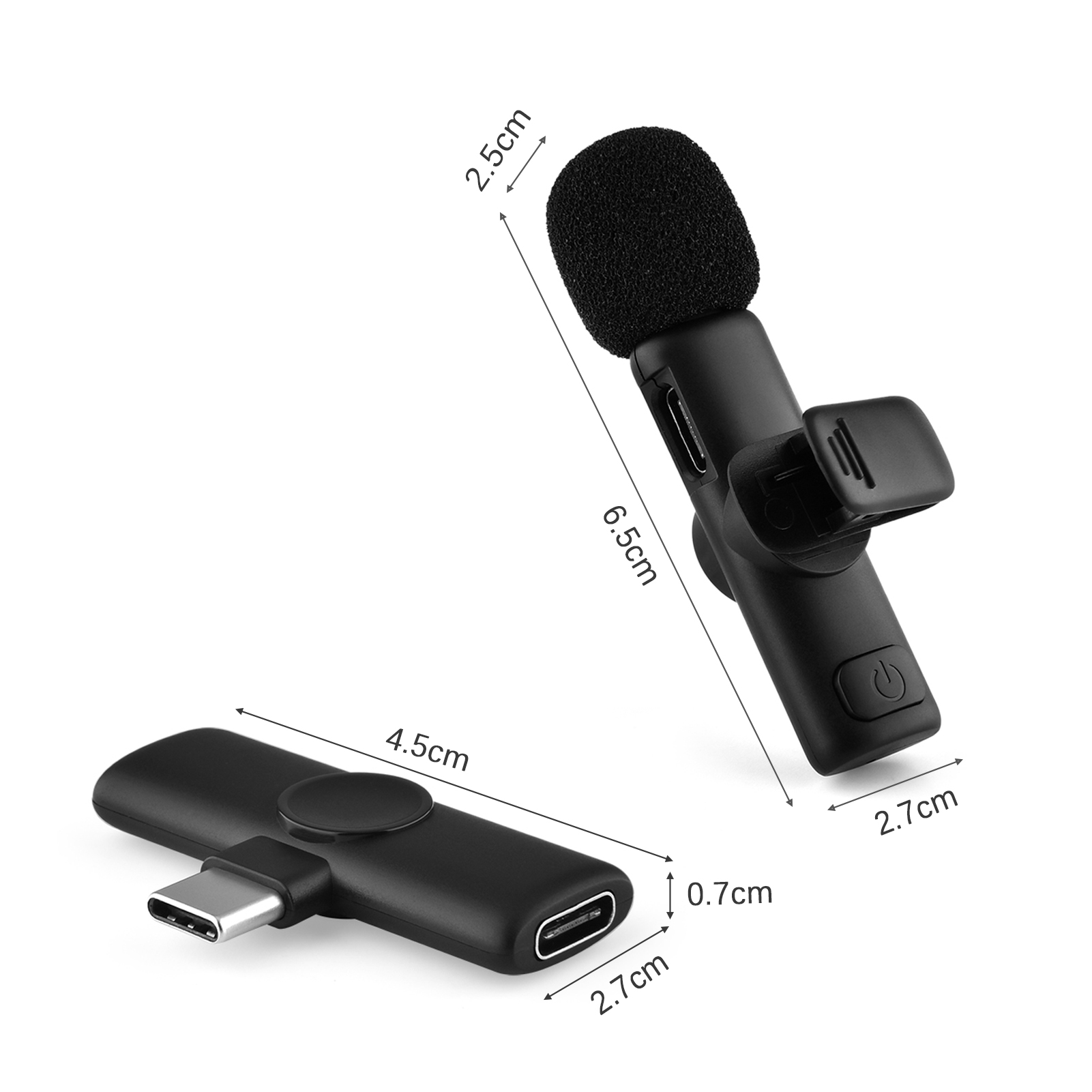 Andoer – système de Microphone sans fil 2.4G, micro à Clip, portée de Transmission de 20m, Plug-and-Play, pour téléphone, tablette, Streaming en direct AI0001 – Image 6