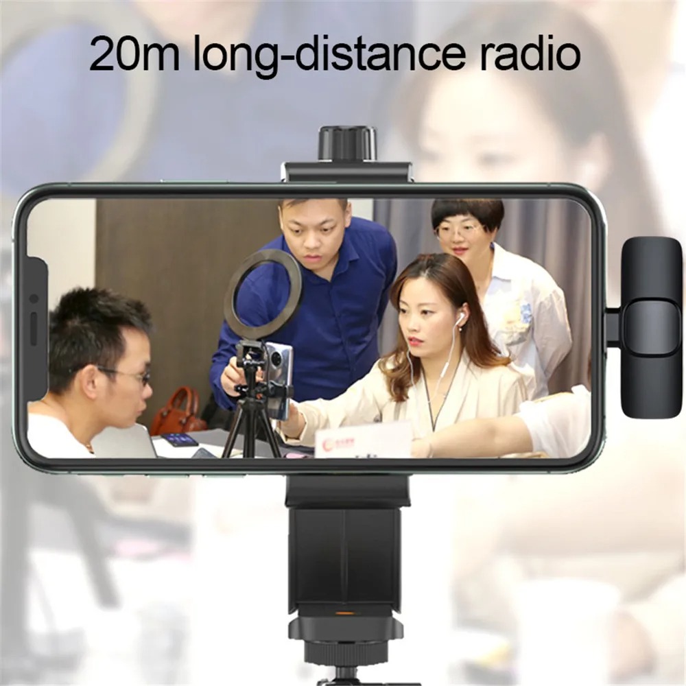 Microphone Lavalier sans fil portable, audio, vidéo, statique, mini micro pour iPhone, Android, diffusion en direct, jeu, téléphone AI0001 – Image 3