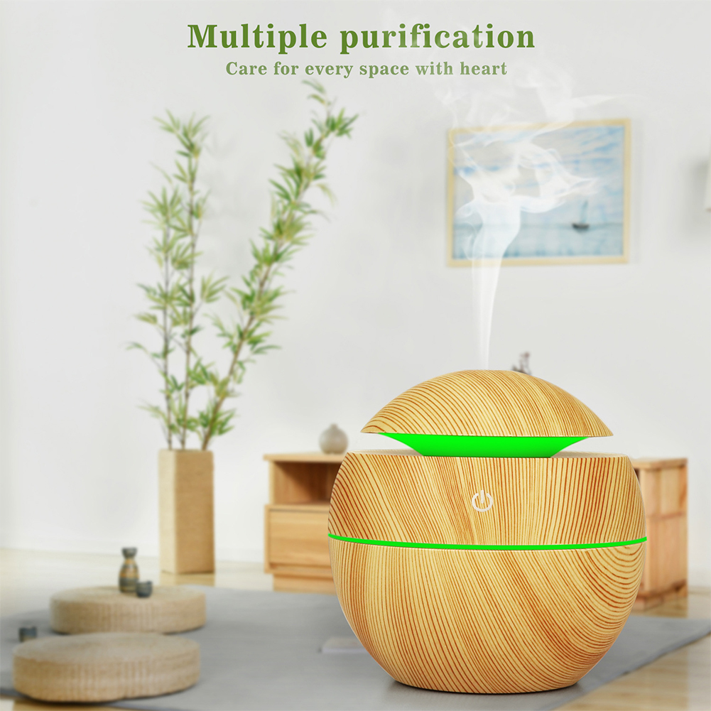 Mini Humidificateur d'Air Ultrasonique en Bois Mars, Diffuseur Ultra Silencieux avec Lumière LED Colorée pour Salon, Chambre à Coucher, Bureau, Dortoir, 130ml AI0001 – Image 4