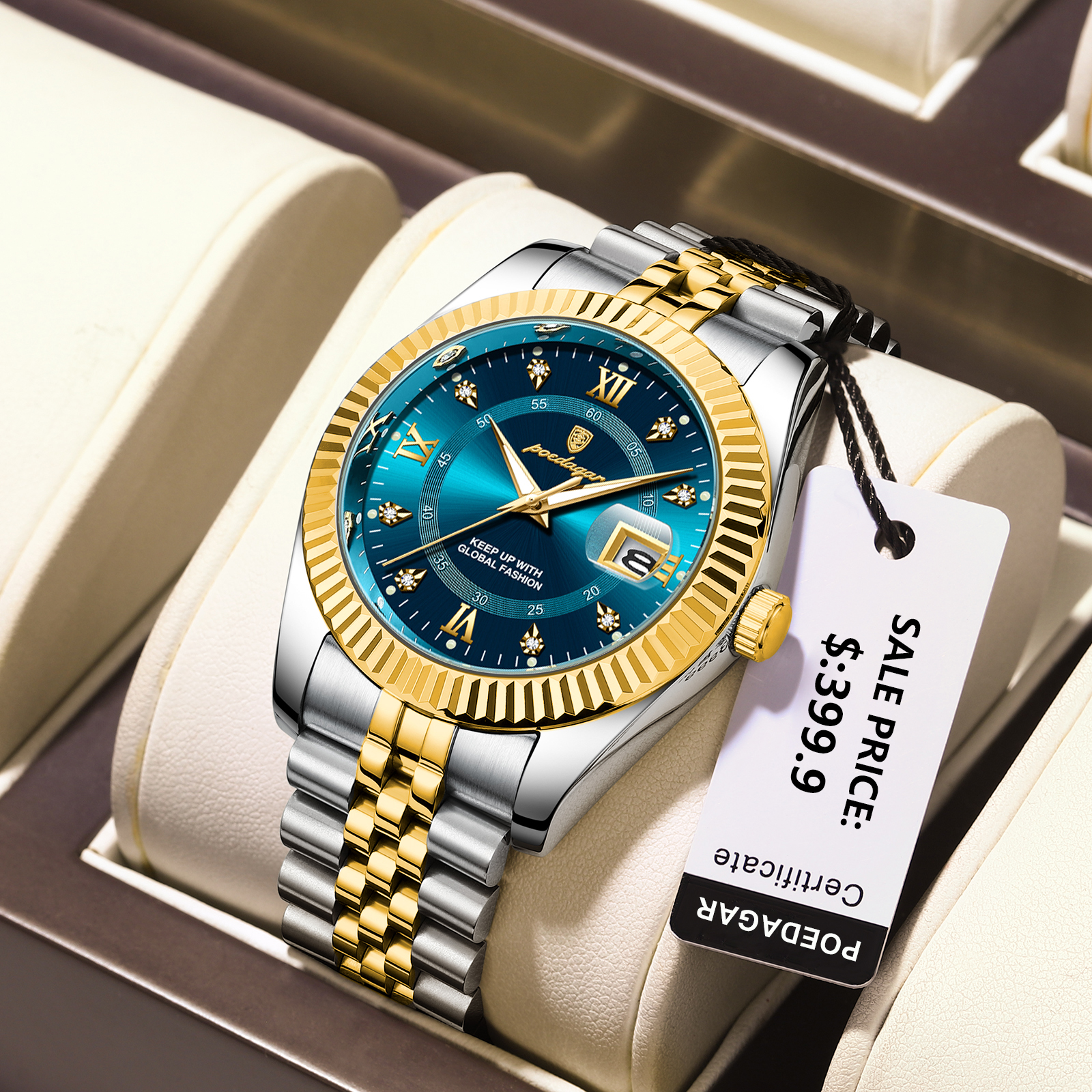 POEDAGAR-Montre-bracelet de sport de luxe pour homme, montre à quartz militaire pour homme, étanche, Shoous Date, acier inoxydable, montres pour homme AI0001