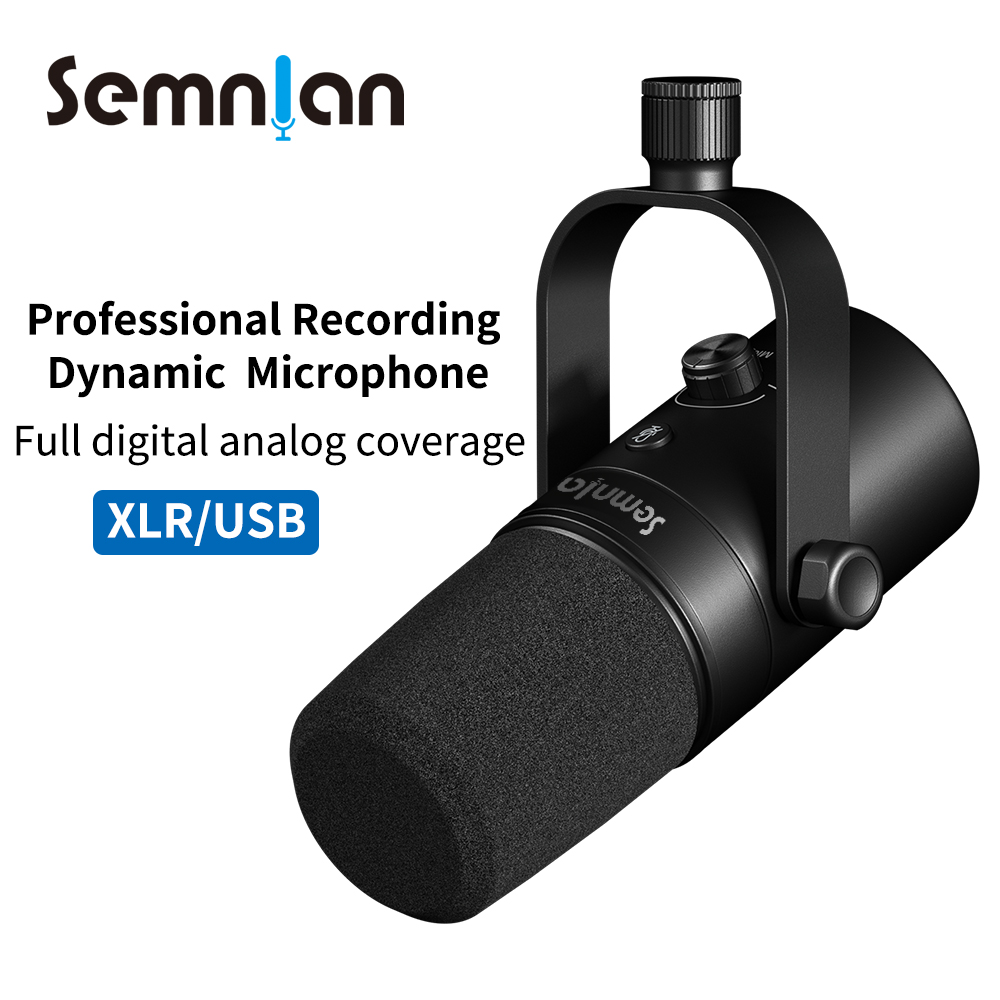 SEMNLAN-Microphone dynamique XLR/USB, jeu en ligne, streaming, podcast en direct, PC, chanson, téléphone, statique, prometteur, studio vidéo RVB, micro MK-8 AI0001 – Image 7