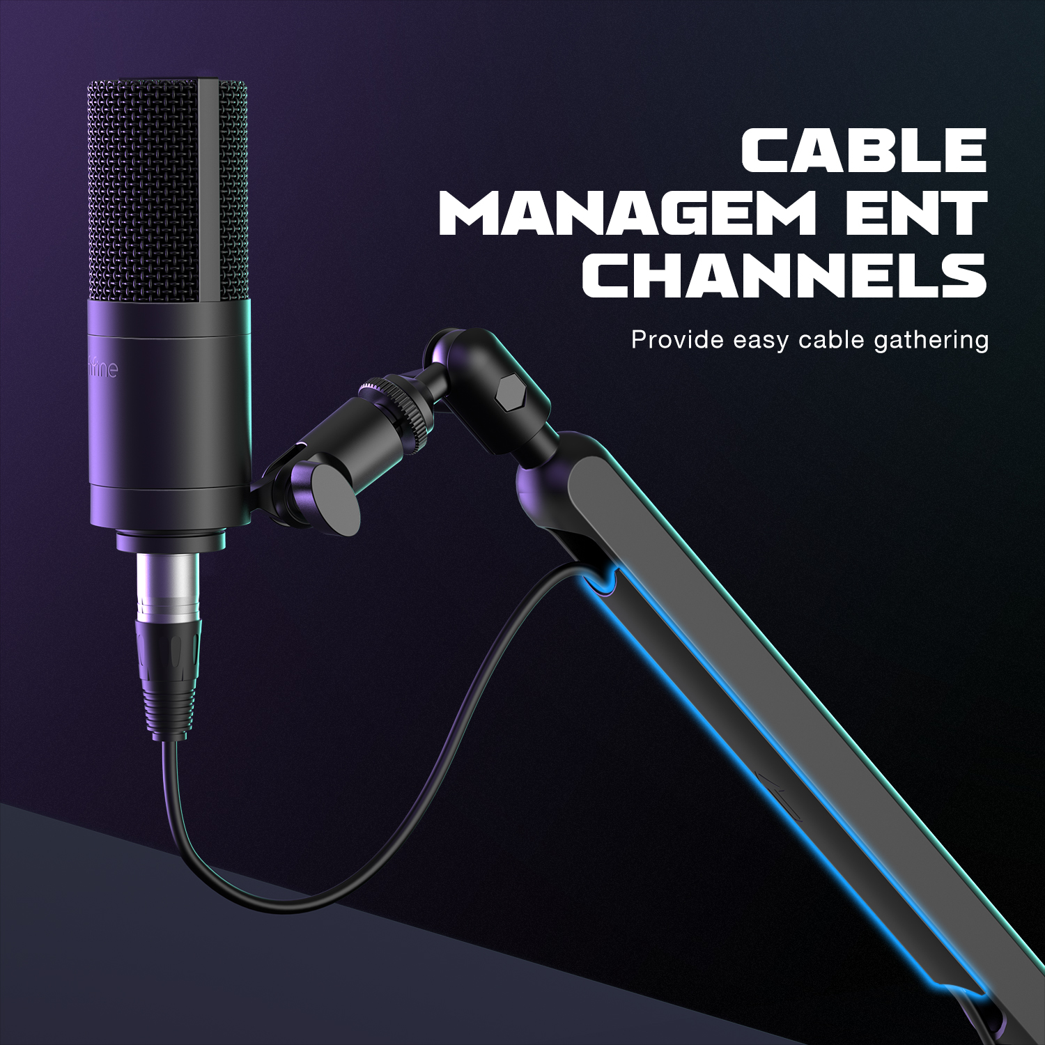 FIFINE Support de microphone à bras bas réglable avec gestion des câbles/support de bureau, suspension HONfor K688 AM8-BM88 Ampligame AI0001 – Image 3