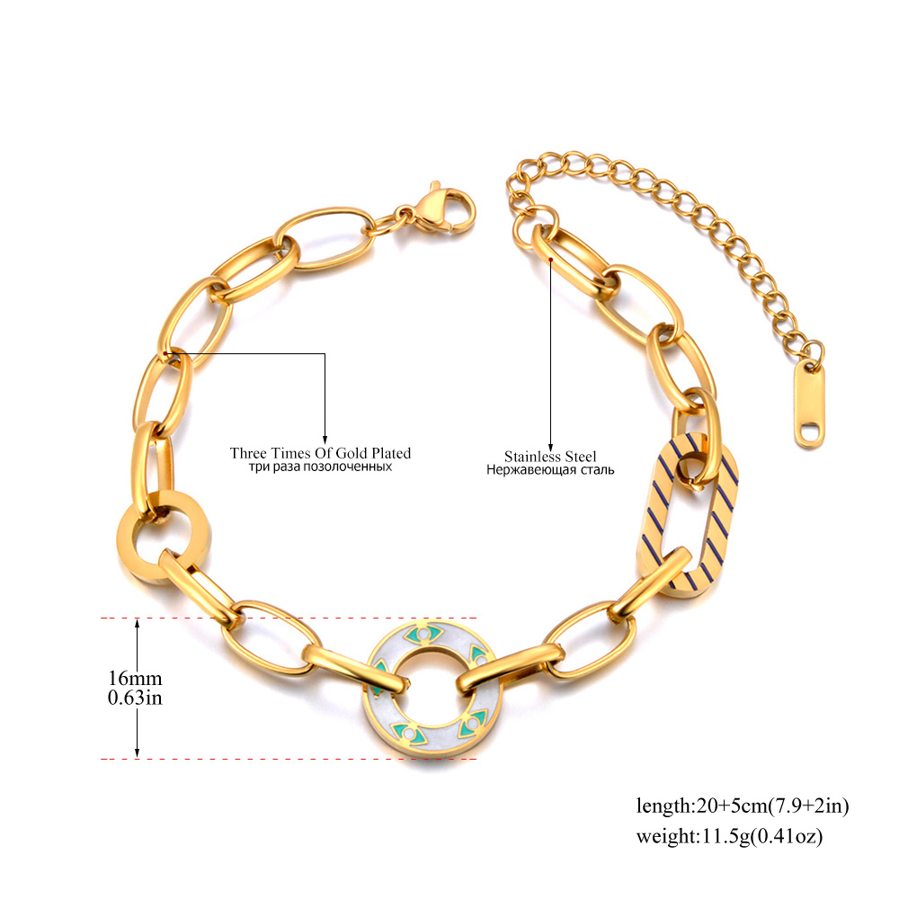 Lokaer-Bracelet doré SION L en acier inoxydable pour femme, bijoux géométriques minimalistes en métal, étanche, BKamp41 AI0001 – Image 5