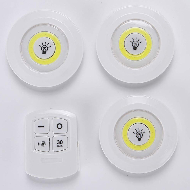Lumière LED sans fil intelligente pour cuisine, lampes à intensité variable sous les meubles, chambre à coucher, éclairage de garde-robe rond avec télécommande AI0001 – Image 3
