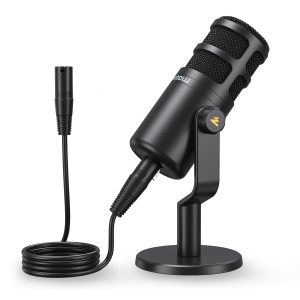 Microphone dynamique XLR de niveau professionnel pour les jeux, microphones de bureau, streaming en direct, TySTROVE, entièrement en métal AI0001