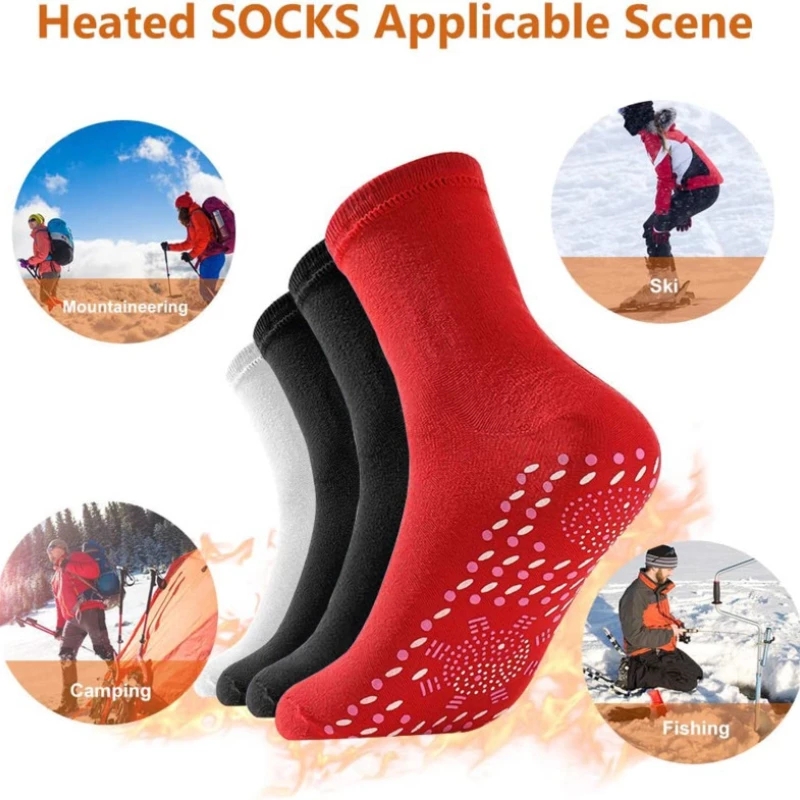 Tourmaline-Chaussettes thermiques auto-chauffantes, chaussettes de santé amincissantes, chaussettes courtes élastiques pour soins de santé, thérapie magnétique, hiver, 1-6 paires AI0001 – Image 6