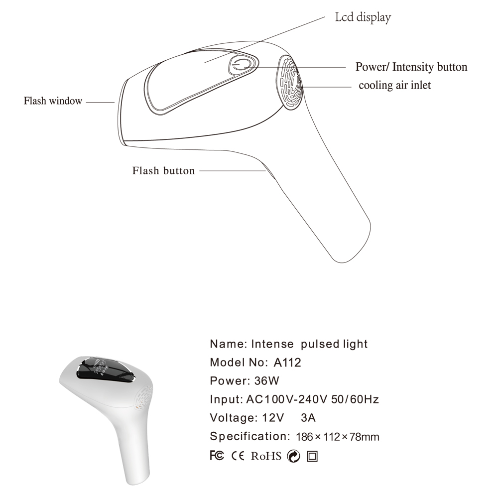 Lobemoky-Épilateur laser professionnel à lumière pulsée pour femmes, épilation à domicile en continu, bikini électrique, ati elles et corps AI0001 – Image 3