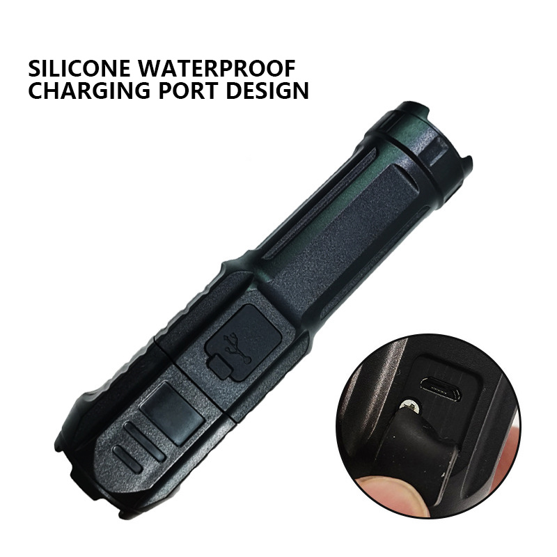 Mini Lampe de Poche LED avec Batterie spatirée, Torche Zoom Focus, Lanterne USB Rechargeable, Réglable, Étanche, pour l'Extérieur AI0001 – Image 4