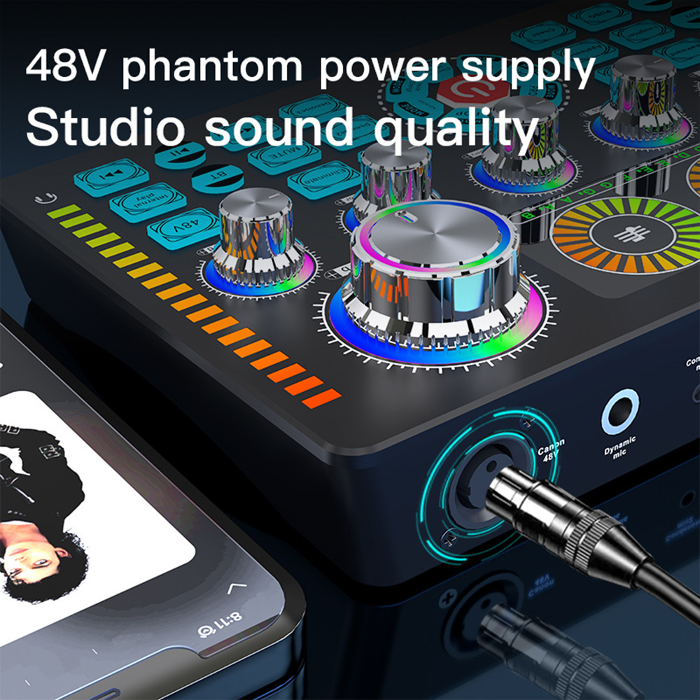 Carte son pour enregistrement en Studio, Bluetooth, Microphone, changeur de voix, diffusion en direct, karaoké, maison AI0001 – Image 3