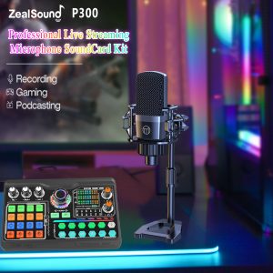 Zealsound-Microphone professionnel pour podcast, kit de carte son pour PC, smartphone, ordinateur portable, ordinateur, Vlog, streaming statique en direct prometteur AI0001