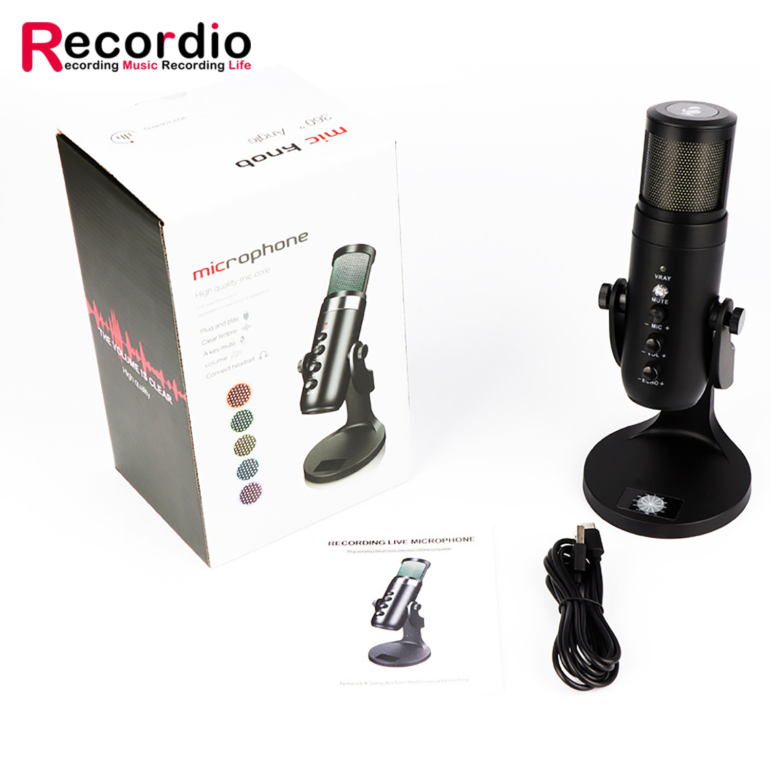 Microphones colorés GAM-ME950 de jeu de RVB avec le microphone de jeu d'USB de lampe de LED pour le bureau de PC AI0001 – Image 2