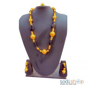 Ensemble Collier Plaqué Or avec Boucle d'Oreille Bijoux Pour Femme Sodi00