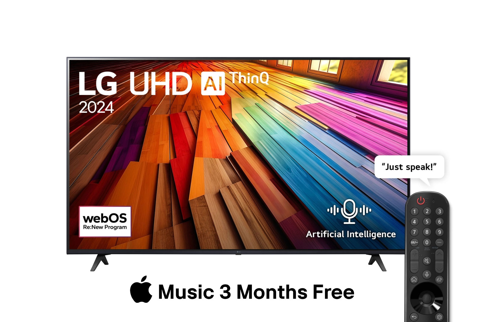 LG Téléviseur Smart UHD UT80 4K, 55 pouces, Télécommande Magique IA HDR10 webOS24 2024 MD00224