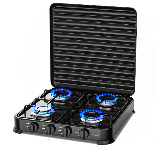 Réchaud Cuisinière À Gaz Decakila KMGS010B À 4 Brûleurs, Allumage Manuel HG00343