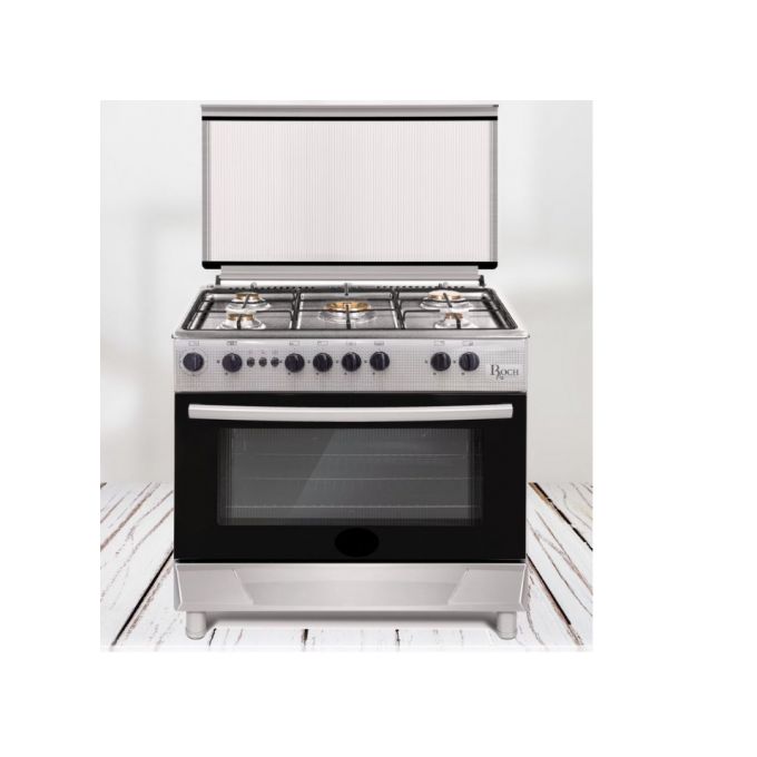 Roch Cuisinière à Gaz - 5 Feux- 90X60 - Inox -
