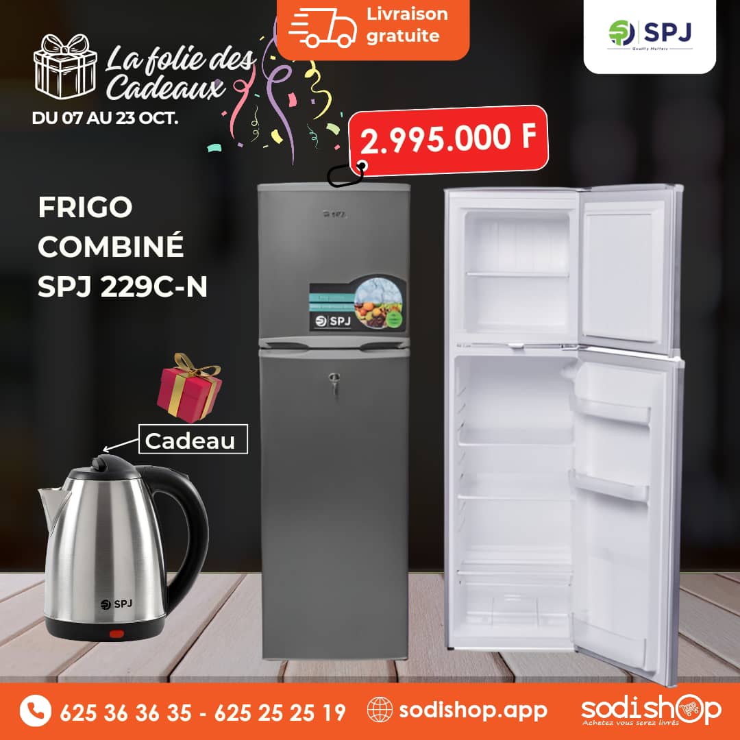 Spécial Promo -Frigo Combiné 229L SPJ 229C-N + Bouillard Electrique Offert HM00038