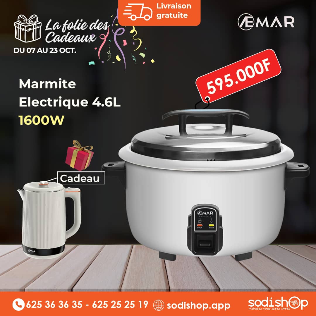 Spécial Promo - Marmite Electrique SIMPLE AEMAR 4.6L RC5505 1600W Multifonction + Un Bouillard Offert HM00038