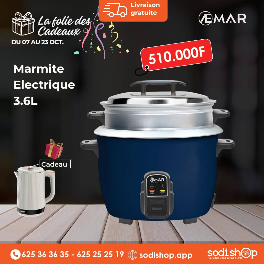 Spécial Promo - Marmite Electrique SIMPLE AEMAR - RC5504 1300W - 3,6L + Bouillard Electrique Offert HM00038